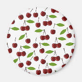 赤いさくらんぼ、さくらんぼのパターン離れ、果実 マグネット (正面)