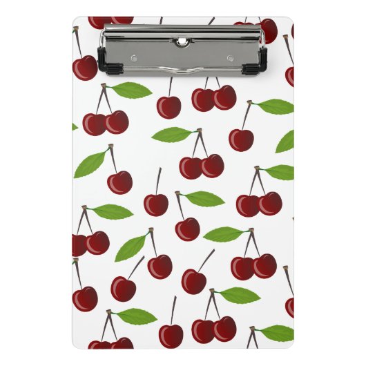 赤いさくらんぼ、さくらんぼのパターン離れ、果実 ミニクリップボード (正面)