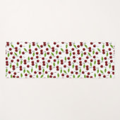 赤いさくらんぼ、さくらんぼのパターン離れ、果実 ヨガマット (正面(横))