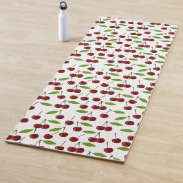赤いさくらんぼ、さくらんぼのパターン離れ、果実 ヨガマット