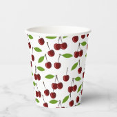 赤いさくらんぼ、さくらんぼのパターン離れ、果実 紙コップ (正面)