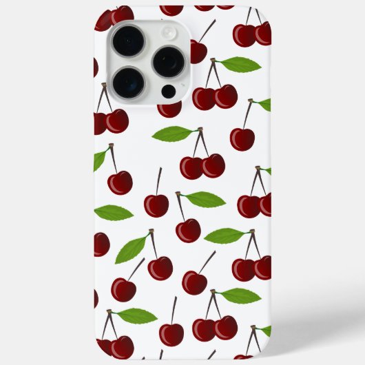 赤いさくらんぼ、さくらんぼのパターン離れ、果実 Case-Mate iPhoneケース (裏面)