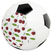 赤いさくらんぼ、さくらんぼの模様、葉、果物 サッカーボール (3/4)