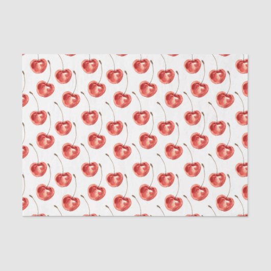 赤いさくらんぼ(デザイン18赤シリーズ) 薄葉紙 (正面)