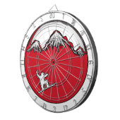 赤いしぶきのスノーボードのテーマの投げ矢板 ダーツボード (正面右)