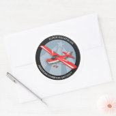 赤いすごいデカスロン日が差すこと(ACA)ステッカー ラウンドシール (封筒)