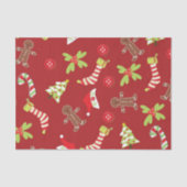 赤いすてきクリスマスキャンディ缶、ジンジャーブレッド 薄葉紙 (正面)