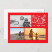 赤いすてきクリスマススノーフレーク写真はがき シーズンポストカード (正面/裏面)