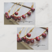 赤いたがのイヤリングの名刺 名刺 (正面/裏面)