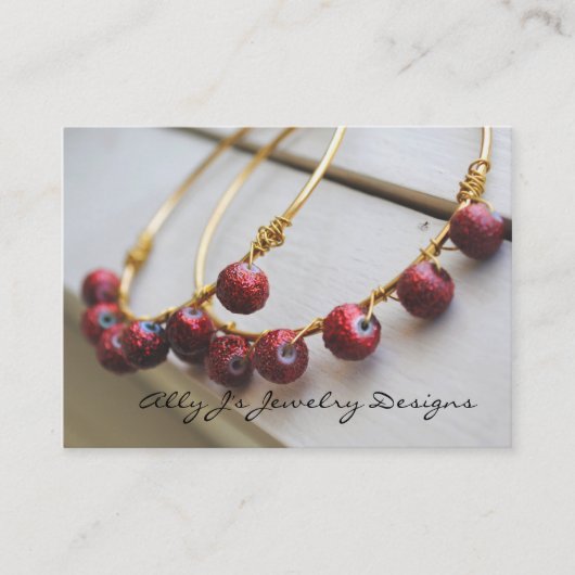 赤いたがのイヤリングの名刺 名刺 (正面)