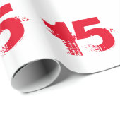 赤いだれでものための第15誕生日白で ラッピングペーパー (ロールコーナー)