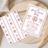 赤いちごお洒落ベリースイートベビーシャワー 招待状