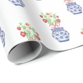 赤いちごの陳腐な花瓶 ラッピングペーパー (ロールコーナー)