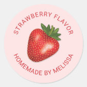 赤いちごカスタムの自家製製品フレーバー ラウンドシール (正面)