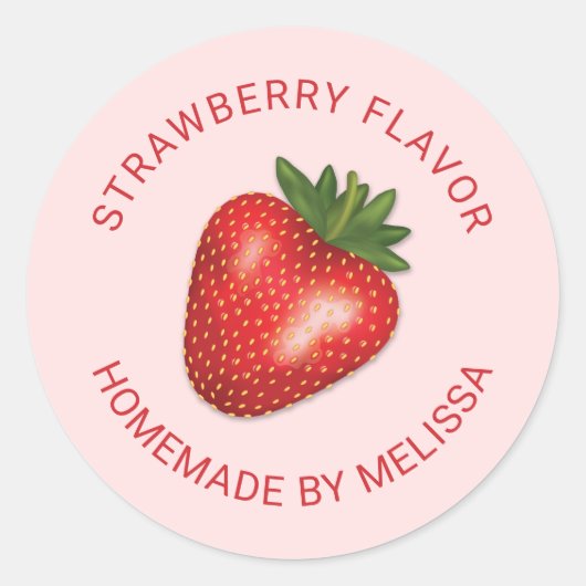 赤いちごカスタムの自家製製品フレーバー ラウンドシール (正面)