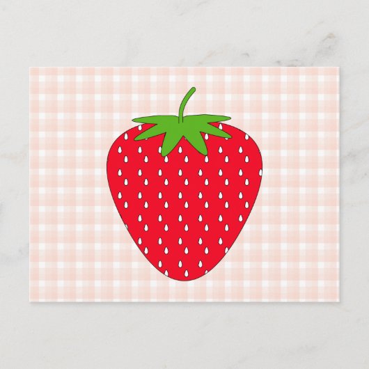 赤いちごギンガムチェック。 ポストカード (正面)