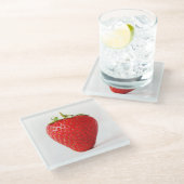 赤いちごコースター ガラスコースター (アングル)
