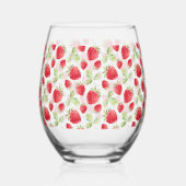 赤いちごピンクの誕生日パーティー ステムなしワイングラス (右)
