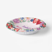 赤いちごピンクの誕生日パーティ子供へ ペーパーボウル (傾斜あり)