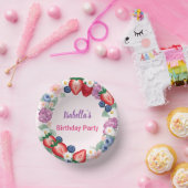 赤いちごピンクの誕生日パーティ子供へ ペーパーボウル (パーティー)