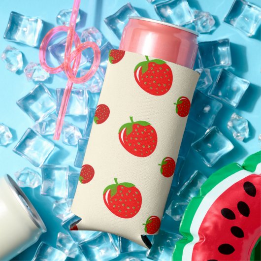 赤いちごピンク スリム缶クーラー (インサイチュ 夏)