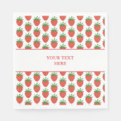 赤いちごプリントのナプキン スタンダードランチョンナプキン (正面)