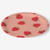 赤いちごベリー甘いベビーシャワー誕生日 ペーパープレート (アングル)