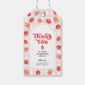 赤いちごベリー第1誕生日ありがとう ギフトタグ (正面)