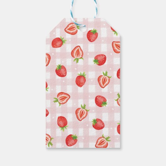 赤いちごベリー第1誕生日ありがとう ギフトタグ (裏面)