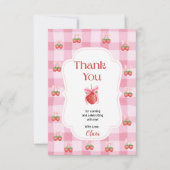 赤いちごベリー第1誕生日ありがとう サンキューカード (正面)