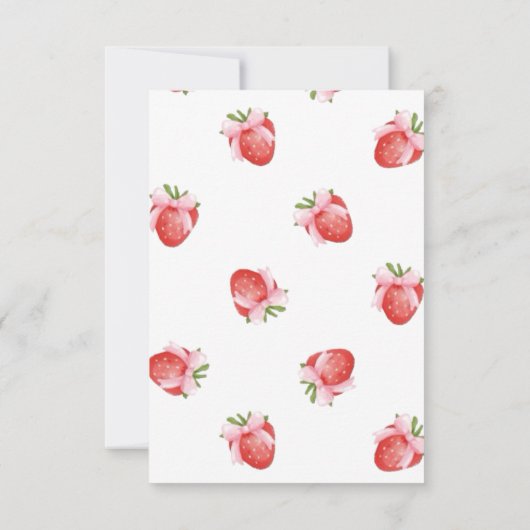 赤いちごベリー第1誕生日ありがとう サンキューカード (裏面)