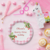 赤いちごベリー第1誕生日ありがとう ペーパープレート (パーティー)