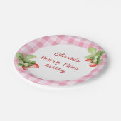 赤いちごベリー第1誕生日ありがとう ペーパープレート (アングル)