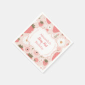 赤いちごベリー第1誕生日パーティー スタンダードカクテルナプキン (角)