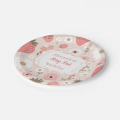 赤いちごベリー第1誕生日パーティー ペーパープレート (アングル)