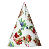 赤いちごモダンブルーベリースイートベビーシャワー パーティーハット (裏面)