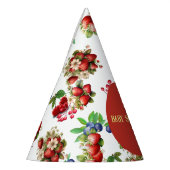 赤いちごモダンブルーベリースイートベビーシャワー パーティーハット (左)