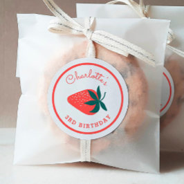 赤いちご丸お気に入りステッカー ラウンドシール