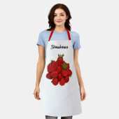 赤いちご写真 エプロン (着用した状態)