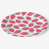 赤いちご名誕生日パーティープレート ペーパープレート (アングル)