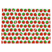 赤いちご夏のフルーツパターン ラージペーパーバッグ (裏面)