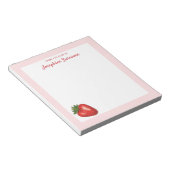 赤いちご果実イラストレーション付名前をカスタムする ノートパッド (アングル)