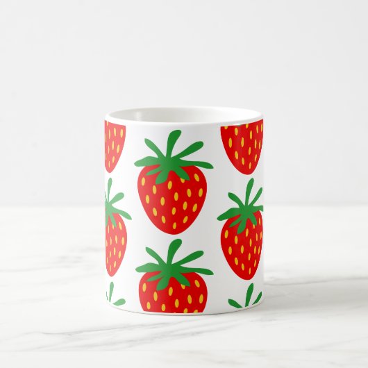 赤いちご柄コーヒーマグのギフトアイディア コーヒーマグカップ (中央)