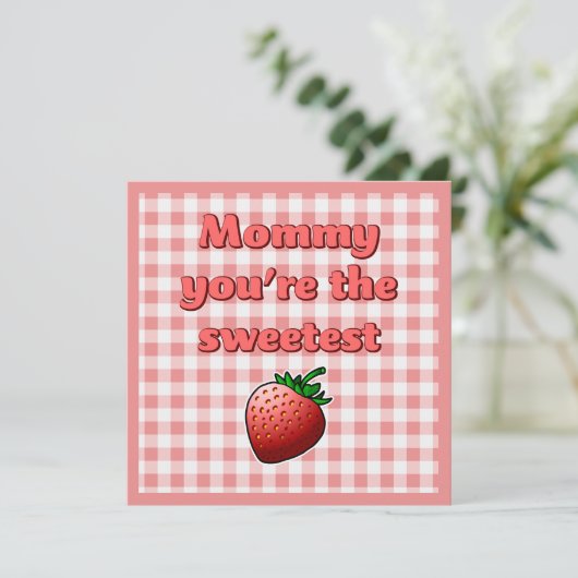 赤いちご母の日 カード (スタンド正面)