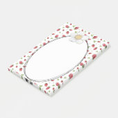 赤いちご水彩パターン ポストイット (アングル)