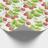 赤いちご水色 ラッピングペーパー (角)