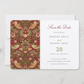 赤いちご泥棒の日付を保存結婚する 招待状 (正面)