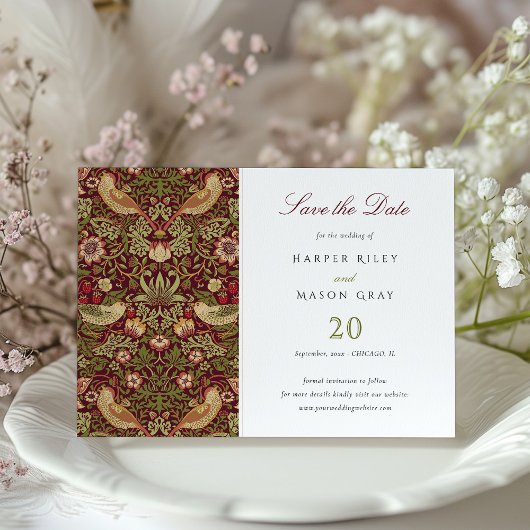 赤いちご泥棒の日付を保存結婚する 招待状