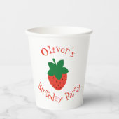 赤いちご誕生日パーティー 紙コップ (正面)
