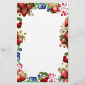 赤いちご赤ちゃんシャワーブルーベリースイートオフィス 便箋 (裏面)